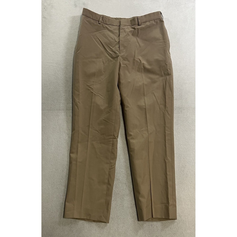 Flying Cross U.S. Navy Uniform Dress Pants Mens 34 Khaki Flat Front Made in USA